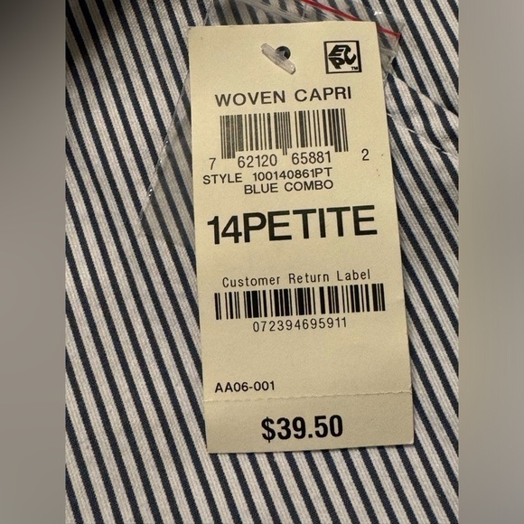 Karen Scott Striped Capri Pants Size 14 P - Picture 11 of 11